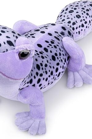 The Purple Leopard Geckos Plush - Lifelike 17inch Leopard Geckos Lizard Stuffed Animal, Simulation Geckos Plushie, Soft Lizard Animals Toys Model Dolls Gifts for Kids