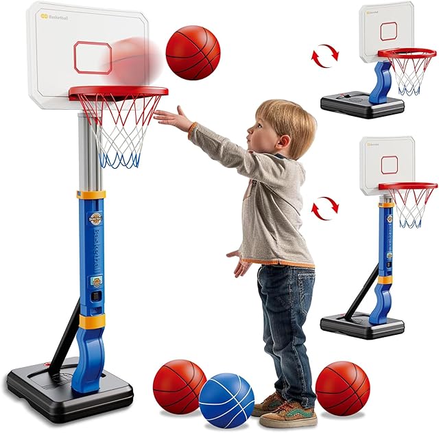 The Toddler/Kids Basketball Hoop,Adjustable Height Poolside Mini Basketball Hoop, Swimming Pool Basketball Toys ,Indoor Outdoor Play Portable Basketball Games, Perfect Sports Gift for Boys Girls Age 3-12