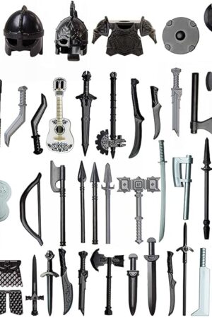 The PHYNEDI Goshfun 51Pcs Ancient Greek Ancient Roman Medieval Egypt Figure Weapon Helmet Armor Set, Building Block Toy Accessory Collection Kit