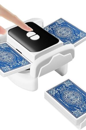 The Rechargeable Automatic Card Shuffler for 1-2 Decks, Low Noise & Portable Electric Shuffling Machine for Poker, Blackjack, UNO, Texas Hold'em, Skip-Bo, Phase 10