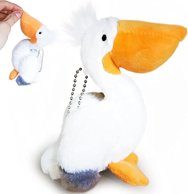 The Soft Pelican Bird Stuffed Animal, Cute Bird Plushies for Girls and Boys, Fun Pelican Plush Toys Keychain, Small Stuffed Animals for Classroom Prizes, Decorations, Birthday Gifts