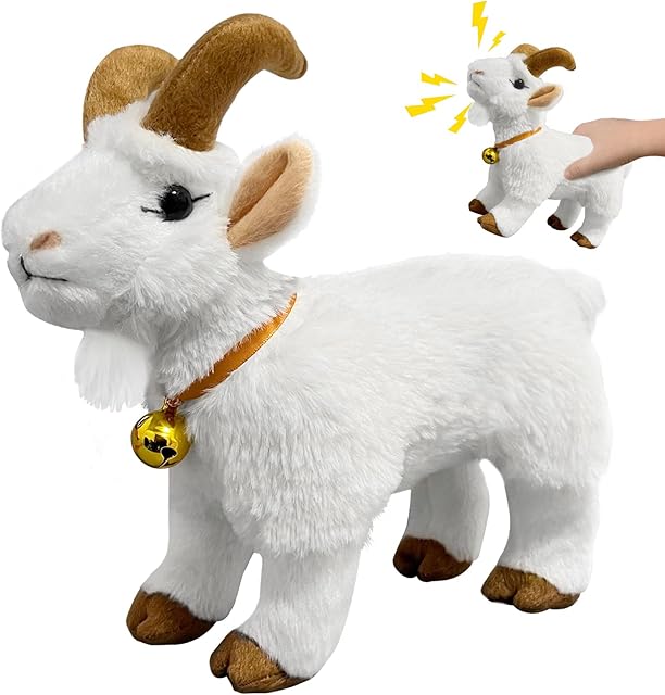 The Screaming Goat Toy, Screaming Goat Plush Toy, Makes Fun Screaming Goat Sounds, Features Goat Bell, Fun Gift for Friends and Co-Workers