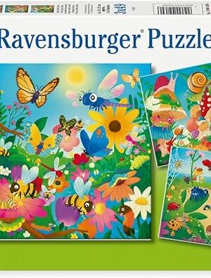 The Ravensburger Bugs, Bugs, Bugs Puzzle Set - 3 x 49 Piece Jigsaw Puzzles for Kids | Fun and Educational | Family-Friendly Puzzle Set | Sustainable Materials