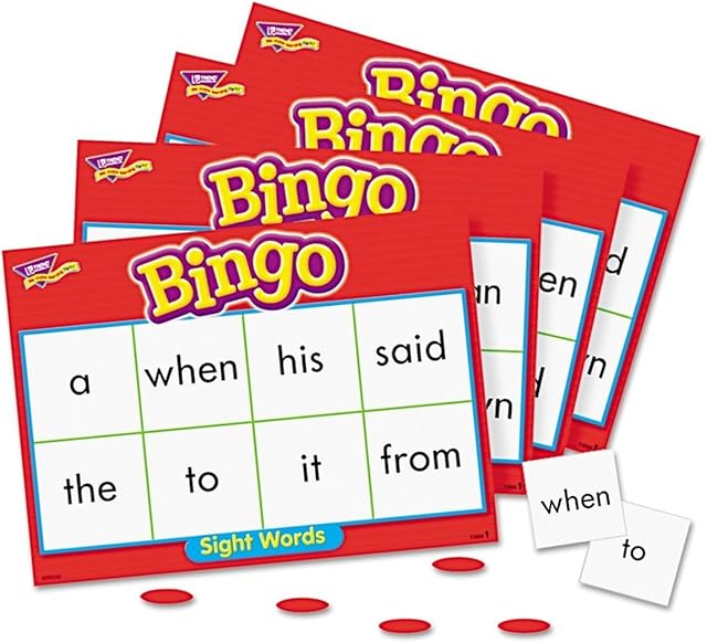 The TREND ENTERPRISES: Sight Words Level 1 Bingo Game, Exciting Way for Everyone to Learn, Play 6 Different Ways, Great for Classrooms and at Home, 3 to 36 Players, for Ages 5 and Up
