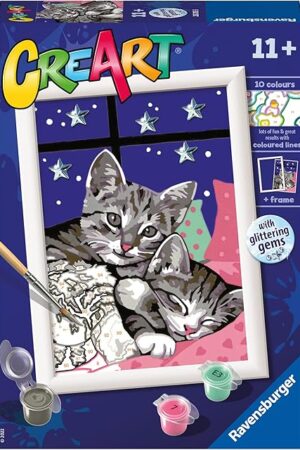 The Ravensburger Sleepy Kitties Paint by Numbers Kit for Kids - 20213 - Painting Arts and Crafts for Ages 11 and Up