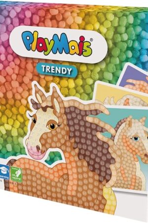 The Playmais Trendy Mosaic Horse Creative Craft kit for Girls from 6 Years | 3000 6 Mosaic templates with Horses | stimulates Creativity & Motor Skills | Natural Toy