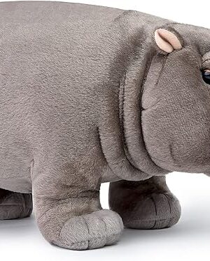 The Realistic Hippo Plush Toy - Simulation Standing 14? Hippopotamus Stuffed Animal, Soft Wild Animals Hippo Stuffed Toys, Unique Plushie Toys Model Dolls Collection for Kids