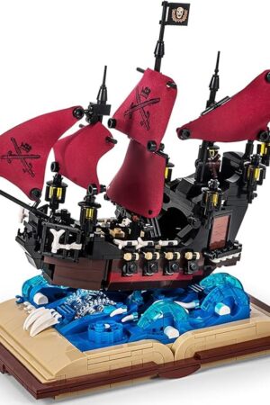 The Queen Anne's Revenge Ship Grimoire Book Building Blocks Toy Set,Gift for Adults and Kids (966 PCS)