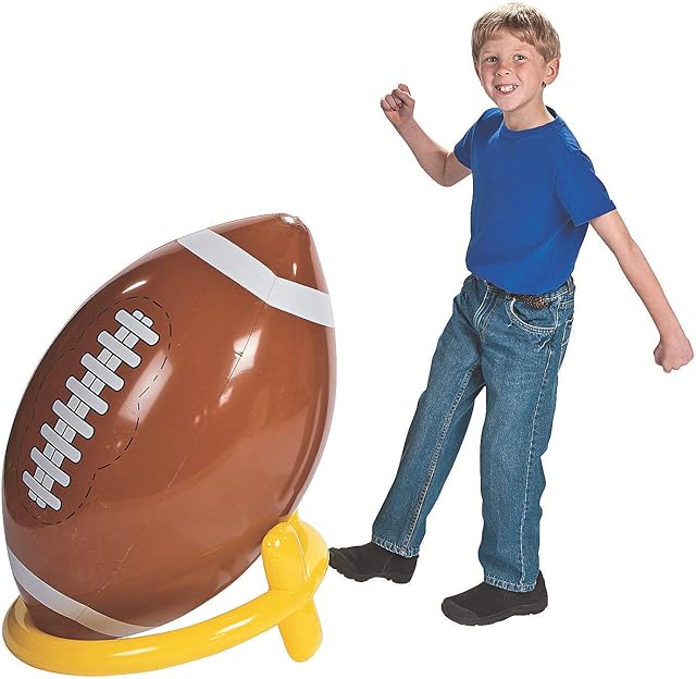 The Fun Express 45 inch Inflatable Football and Tee Set, Inflate for Game Day Party Decorations, Sports Theme Photo Props - VBS Vacation Bible School Supplies/Decor