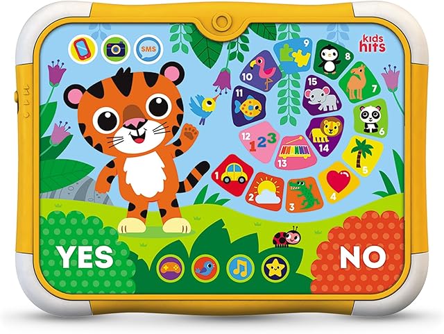 The Kids Hits Tiger Quiz Touch Pad – Interactive Educational Tablet Toy with 150 Questions, Lights & Games – Touch-Activated Learning Toy for Toddlers Age 3+