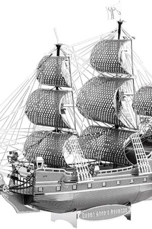 The Piececool 3D Puzzle for Adults Metal Pirate Ship Model Kits, The Queen Anne's Revenge Flying Dutchman Ship Models Building Kits 3D Puzzle, Great Birthday Gift -63Pcs