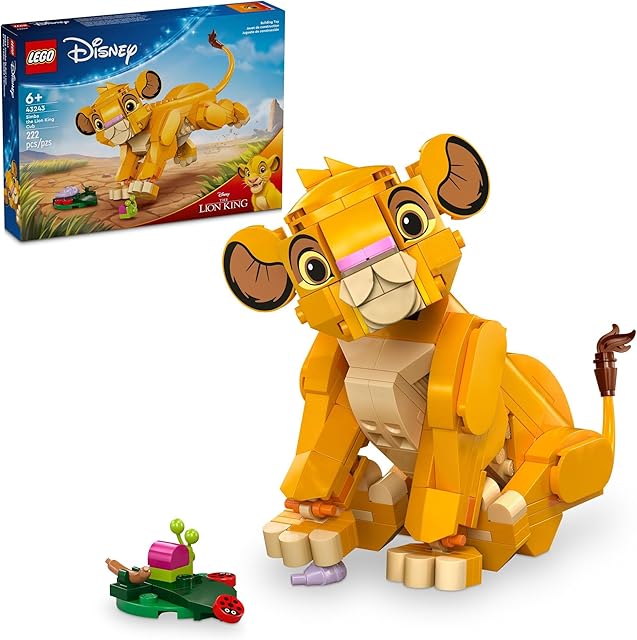 The LEGO Disney Simba The Lion King Cub Building Toy - Collectible Play & Display Set - 6 Year Old Girl & Boy Birthday Gift - Detailed Model of Disney Simba - 43243
