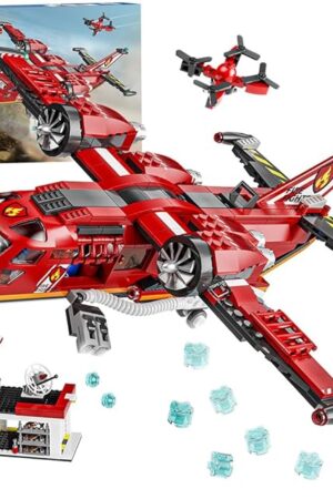 The RiceBlock City Fire Rescue Plane Building Sets, Suitble for Kids and Fans of Firefighter Toys, Fun Birthday Idea for Boys and Girls Ages 6+, 691PCS