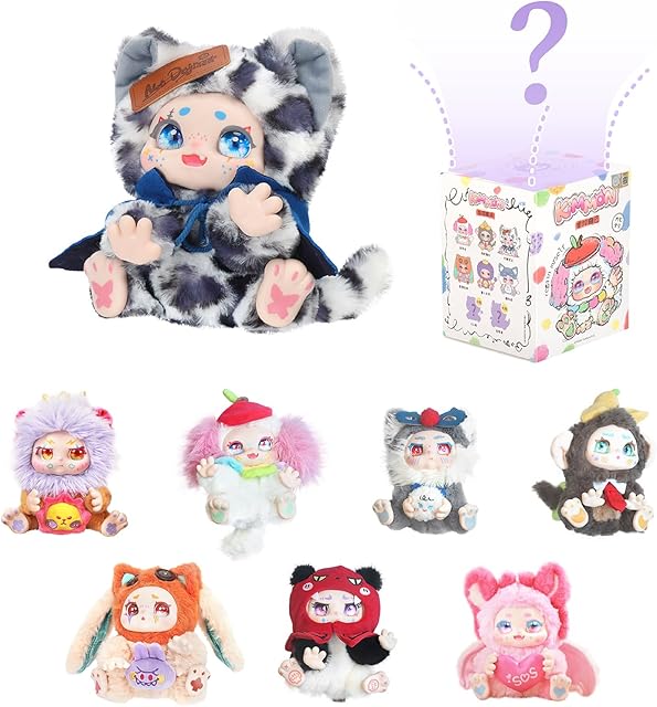 The Plush Blind Box Figures, Cute Vinyl Blind Box Plush Doll, Kimmon Regain Myself Series Collectible Toys, Kawaii Action Figure Mystery Box for Birthday, Single Box (1 of 8 Styles)
