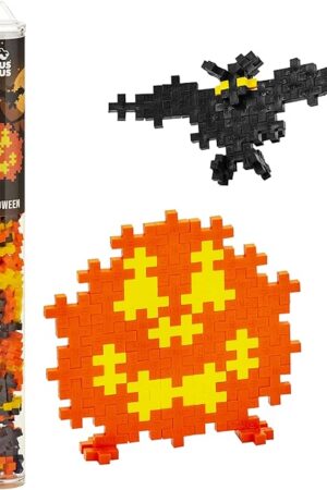The PLUS PLUS 3D Puzzle Building Block Set, 70 Mini Interlocking Pieces, Fun Holiday Activities for Kids - Halloween Mini Maker Tube