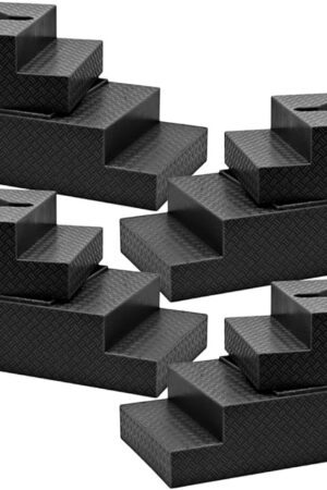 The Set of 4 Deluxe Black Breakable Ring Stairs for Wrestling Action Figures