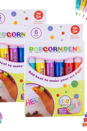 The Priormer Puffy Pens, Marcadores Puffy- 6 Colors Marcadores Puffy3d, 3D Puffypopcorn Pen, DIY Bubble Popcorn Drawing Pens, For Arts & Crafts Supplies (2sets)