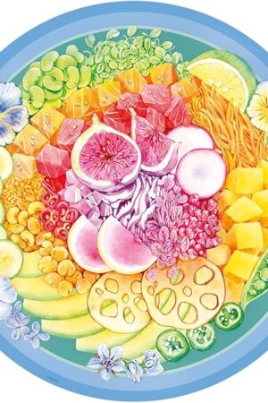 The Ravensburger Circle of Colors: Poke Bowl 500 Piece Round Jigsaw Puzzle | Unique Softclick Technology | Perfect for Adults and Kids | FSC Certified