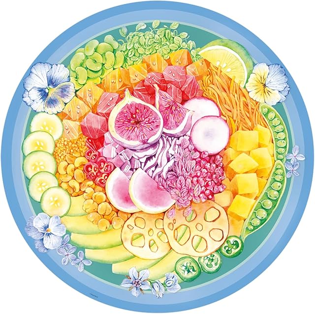 The Ravensburger Circle of Colors: Poke Bowl 500 Piece Round Jigsaw Puzzle | Unique Softclick Technology | Perfect for Adults and Kids | FSC Certified