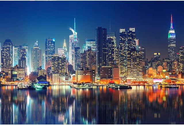 The Jigsaw Puzzle, New York City Skyline Jigsaw Puzzles 1000 Pieces for Adult, DIY Puzzles Educational Brain Challenge Games for Adults, Jigsaw Puzzle with Poster(50×70cm / 27.55" x 19.68")