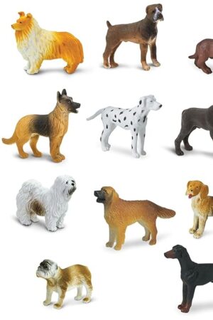 The Safari Ltd. Dogs Toob - Mini Figurines: Dachshund, Dalmatian, Retriever, Sheepdog, Collie, Shepherd, Beagle, Boxer, Great Dane, Doberman, Bulldog - Educational Toys for Boys, Girls & Kids Ages 3+