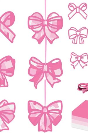 The Pink Bow Suncatchers Tissue Paper Craft Kit Pink Bow Handmade Paper Cardboard DIY Art Crafts for Home Birthday Party Decorations Supplies Window Stained Glass Effect Art Supplies