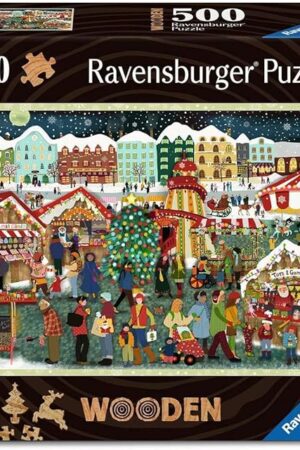 The Ravensburger Christmas Market Charm – 500 Piece Jigsaw Puzzle | Festive Stalls & Twinkling Lights | A Cozy Holiday Adventure