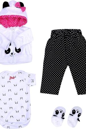 The Reborn Baby Dolls Clothes Little Lion 6pcs Outfit Accessories for 17-23 Inch Newborn Baby Doll Girl&Boy Baby Doll Clothing Lion Design Element Set (White)