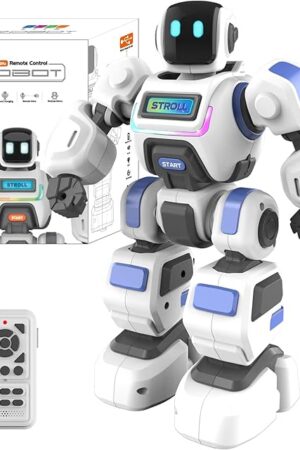 The RC Robot for Kids - Programmable Robot Toy with Microphone, Dancing, Singing, Programming & LED Eyes | STEM Learning Toy for Boys & Girls Ages 3-10 | Birthday