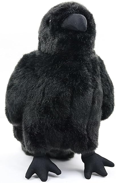 The Large Crow Stuffed Animal Realistic 9.44'' Black Crow Plush Stuffed Animal Pillow Toys Soft Little Bird Raven Stuffed Toys Doll for Friends Gifts