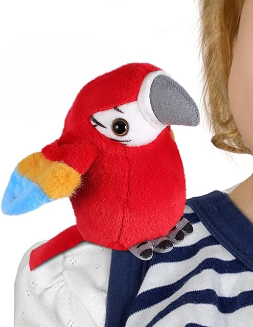 The Roicaholy Shoulder Plush Parrot Magnet, Magnetic Shoulder Parrot, Bird Stuffed Animal Pirate Costume Accessories Cosplay Prop for Halloween