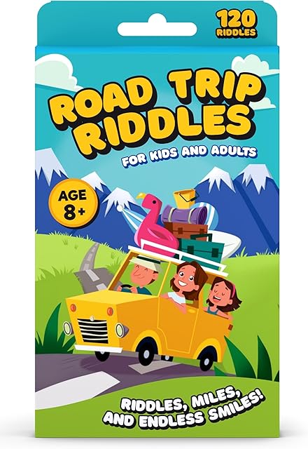 The WELL BALANCED 120 Road Trip Riddles - Road Trip Car Game for Kids
