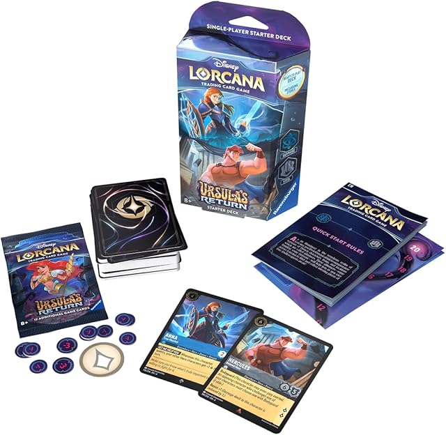 The Ravensburger Disney Lorcana TCG: Ursula's Return - Sapphire & Steel Single-Player Starter Deck | Engaging Gameplay | Over 200 Original Disney Artworks | Ideal for Ages 8+