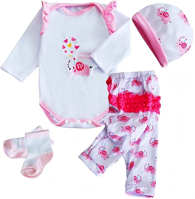 The Reborn Baby Doll Clothes Outfit for 17-22 Inch Newborn Girl, Accessories fit 17-22 Inch Doll