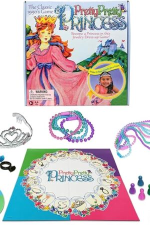 The Pretty, Pretty, Princess with 1990's Artwork by Winning Moves Games USA, a Delightful Jewelry Dress-Up Game for 2-4 Players, Ages 5 and Up (1222)