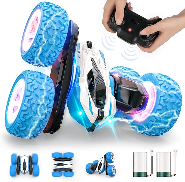 The Remote Control Stunt Car Toys-Double Sided 360°Rotating 4WD RC Cars Degree Flips Rotating Car Toy