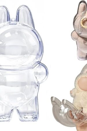 The Protective Clear Case for LABUBU Clear Display Case with Keychain (Doll Excluded, 1PCS Standing)