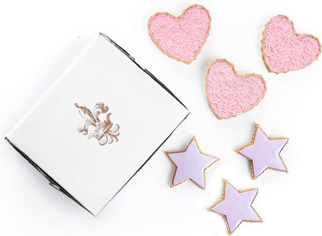 The THE QUEEN'S TREASURES 18 Inch Doll Food and Accessories, Bakery Collection 6 Piece Hearts and Stars Shaped Frosted Sugar Cookies, Compatible with American Girl Pastry Bake Shop & Kitchen Furniture