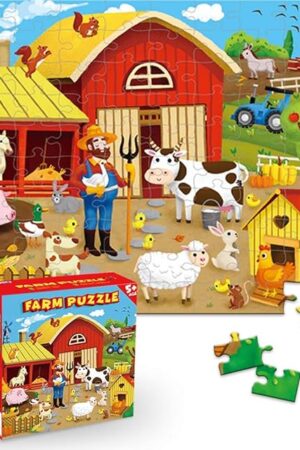 The Puzzles for Kids Ages 4-8 Barnyard Jigsaw Puzzles 100-pcs for Kids Ages 8-10, Great Animal Floor Puzzles for Kids 3-5