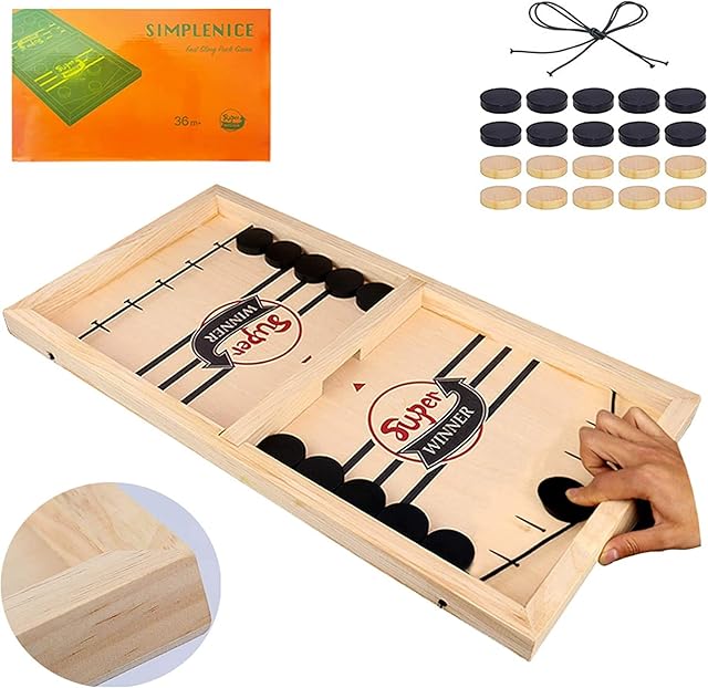 The Fast Sling Puck Game,Sling Puck Game,Slingpuck Games Toy,Paced Super Winner Board Games Toys for Kids & Adults Medium Size