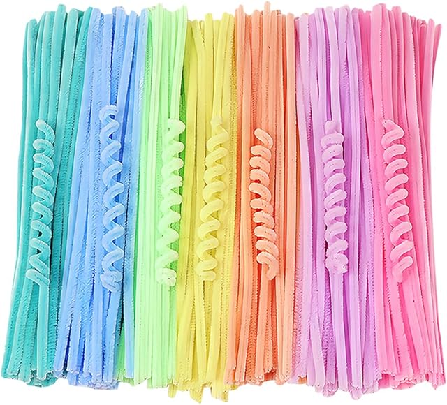 The 200 Pieces 30cm Long Pipe Cleaners Thick Craft Chenille Stems Fuzzy Chenille Sticks Crafting Pipe Cleaners Kids Creative Craft Supplies Mother's Day Arts and Crafts Pastel