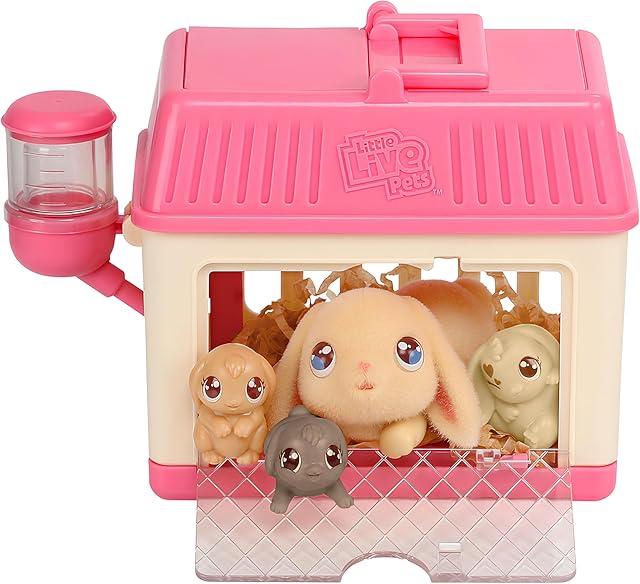 The Little Live Pets Lil Baby Bunny Playset Pack, Mama Surprise Bunny Family Collection, Interactive Fold-Out Easter Baby Girl Gifts, Toy for Kids 5+