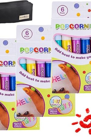 The Priormer Magic Puffy Pens, 6 Colors Puffy Paint Pens, 3D Magic Markers, DIY Bubble Popcorn Drawing Pen for Arts & Crafts Supplies (3PCS)
