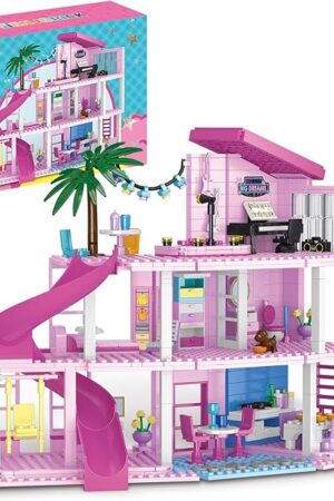The Pink Dream House Building Set Compatible with Lego for Girls 8-12 Years,Friends Dollhouse Toy Building Playset for Kids Christmas,Birthday,Halloween