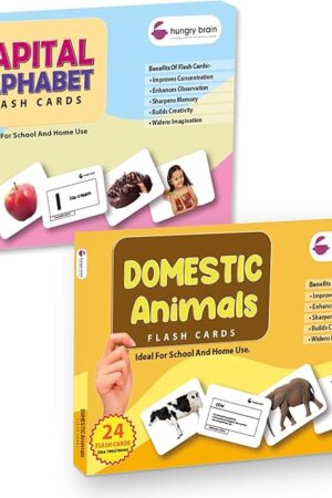 The Premium Non-Toxic Double-Sided Flashcards - Enhances Right & Left Brain Development, Supports Vocabulary, Memory, Association, & Problem Solving Skills with Real Images of Capital Alphabet & Domestic
