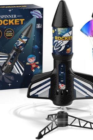 The Rocket Launcher for Kids, Self Launching Motorized Air Rocket Toy, Outdoor Toys for Ages 8-12, Model Rockets with Parachute Safely Land, Spaceship Launch up to 200 ft Birthday Gifts for Boys