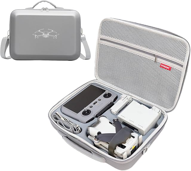 The Father&I Drone Pro 4 / Pr-o 3/3 Mini Combo Only Bag-s Hard (Carry-ing) Case Travel for Dji Mini 4 Pro Mi-ni: 3-Pr-o /3 Protective Two Way Zipper Min-i 4 Pro/3P/3 Cases,Grey (NOT Silicone)