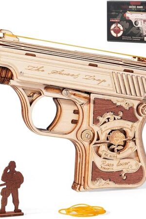 The ROBOTIME Wooden Puzzles for Adults - M1906 Browning 3D Puzzle Kit - Hobby Craft for Adults Building Set
