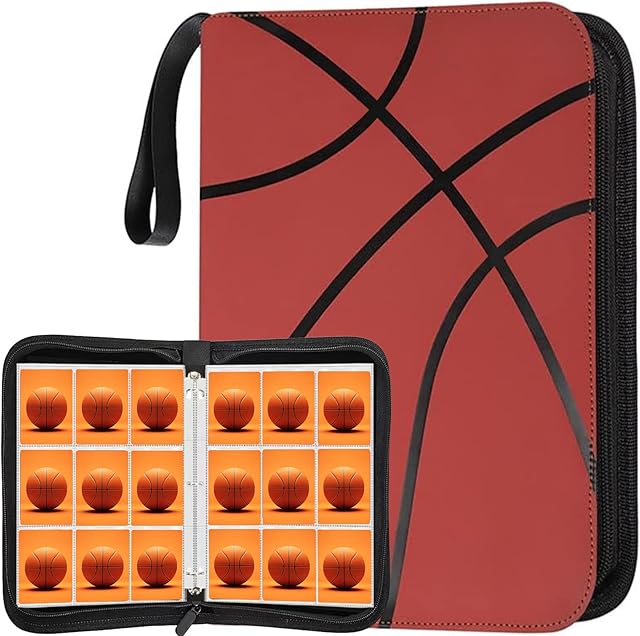 The 900 Pockets Basketball Trading Card Binder, Card Binder Album Folder with 50 Top-Loading Page Sleeves, 9 Pocket Card Binder for Game Cards, Sports Cards, Baseball Cards Black (9 Pocket, Basketball)