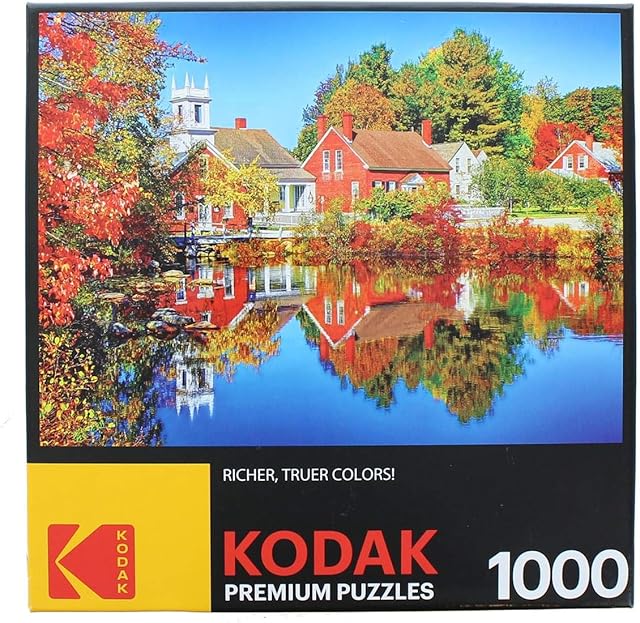 The RoseArt - Kodak Premium - Autumn in Harrisville New Hampshire - 1000 Piece Jigsaw Puzzle for Adults